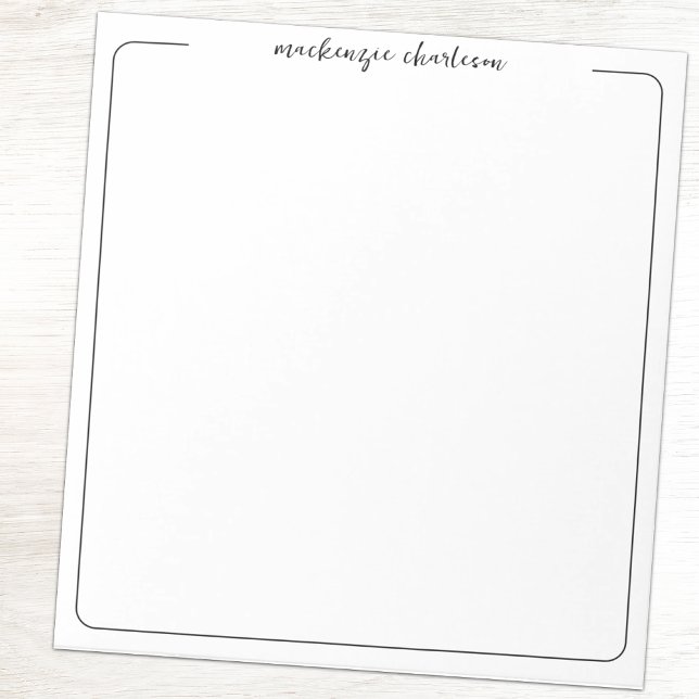Simple Modern Script Personalized Name Notepad (Creator Uploaded)