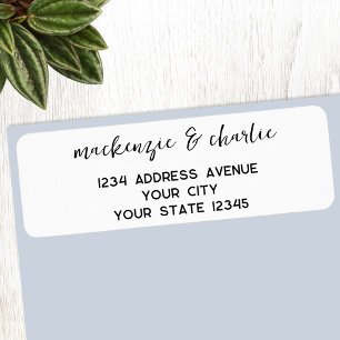 Simple Modern Script Personalized Return Address