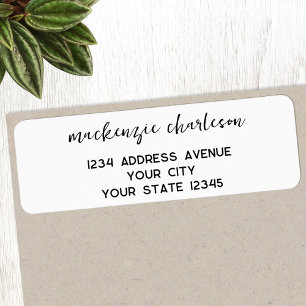 Simple Modern Script Personalized Return Address