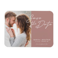 Simple Modern Script Photo Save The Date Wedding