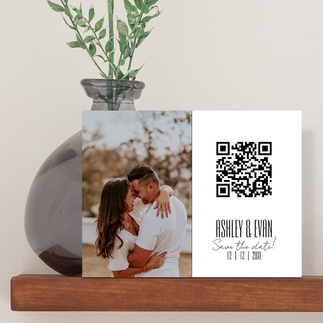 Simple, Modern Script Photo Template Save the Date Postcard (Creator Uploaded)