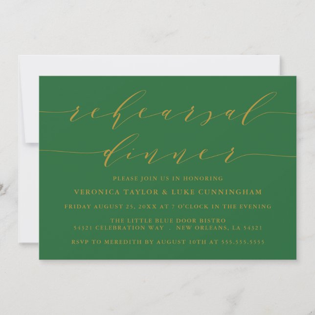 SIMPLE MODERN SCRIPT | REHEARSAL DINNER INVITATION (Front)