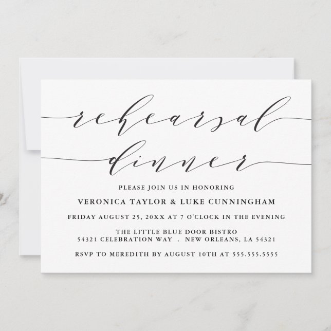 SIMPLE MODERN SCRIPT | REHEARSAL DINNER INVITATION (Front)