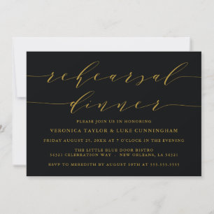 SIMPLE MODERN SCRIPT   REHEARSAL DINNER INVITATION