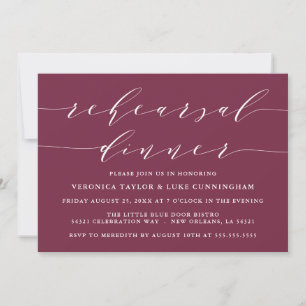 SIMPLE MODERN SCRIPT   REHEARSAL DINNER INVITATION