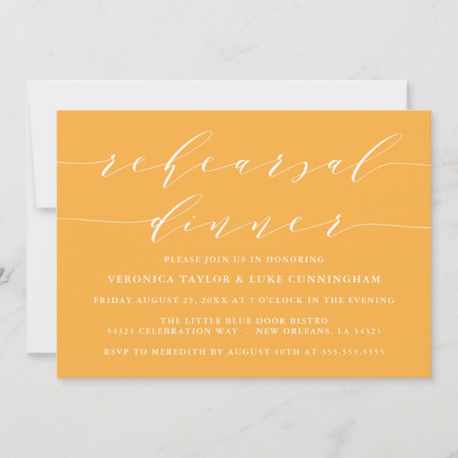 SIMPLE MODERN SCRIPT | REHEARSAL DINNER INVITATION (Front)
