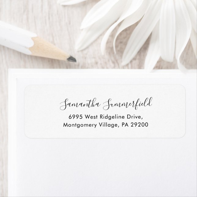 Simple Modern Script Return Address (Insitu)