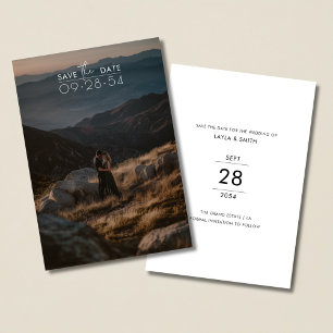 Simple Modern Script Romantic Rustic Photo Wedding Save The Date