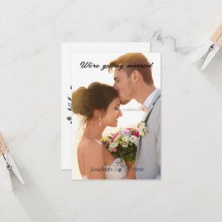 Simple Modern Script Wedding Photo Thank You Card
