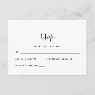 Simple Modern Script Wedding Rsvp Card