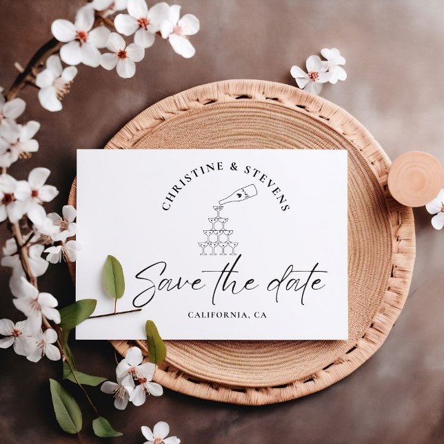 Simple Modern Script Wedding Save The Date Photo Postcard (Creator Uploaded)