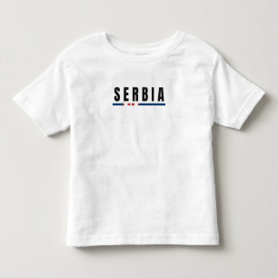 Simple Modern Serbia Art Letter Flag Souvenir  Toddler T-shirt