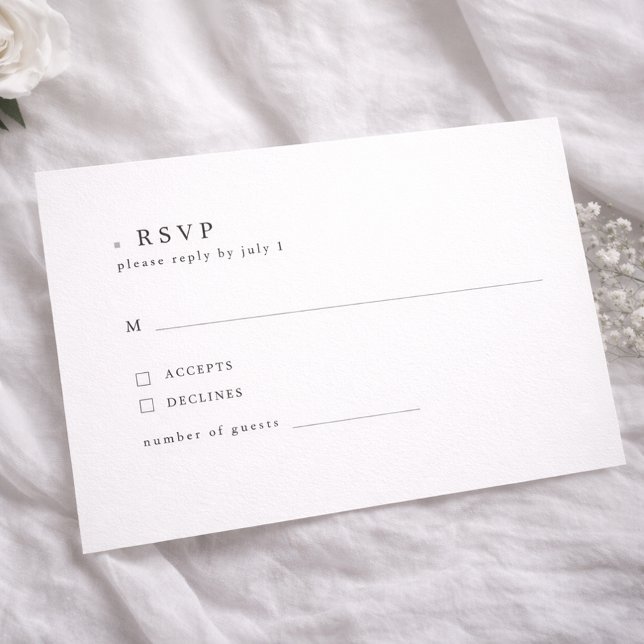 Simple Modern Serif Typography Wedding RSVP Card (Creator Uploaded)