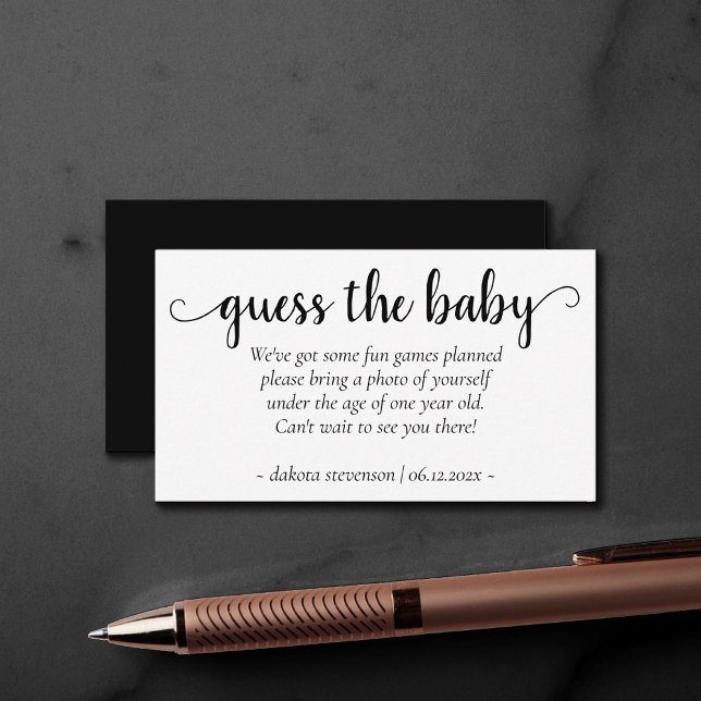Simple Modern Shower | Classic Baby Photo Request Enclosure Card (Creator Uploaded)