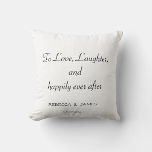Simple Modern Slogan Quote Wedding Throw Cushion