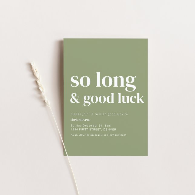 Simple Modern So Long Farewell Party Invite (Creator Uploaded)