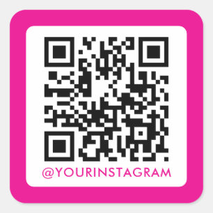 simple modern social media qr code instagram square sticker