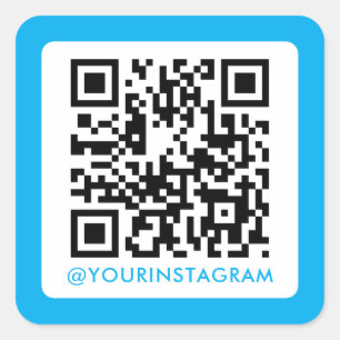 simple modern social media qr code instagram square sticker