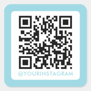 simple modern social media qr code instagram square sticker