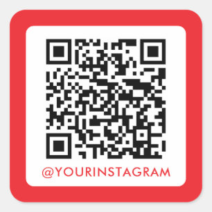 simple modern social media qr code instagram square sticker