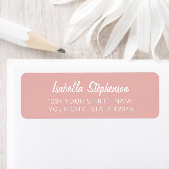 Simple Modern Soft Pink White Return Address  (Insitu)