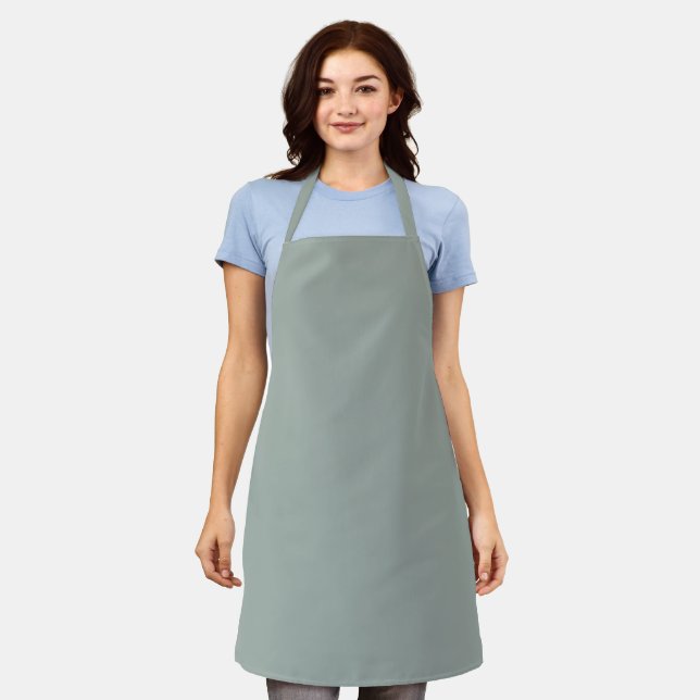 Simple, Modern Solid Color Sage Green Apron (Worn)