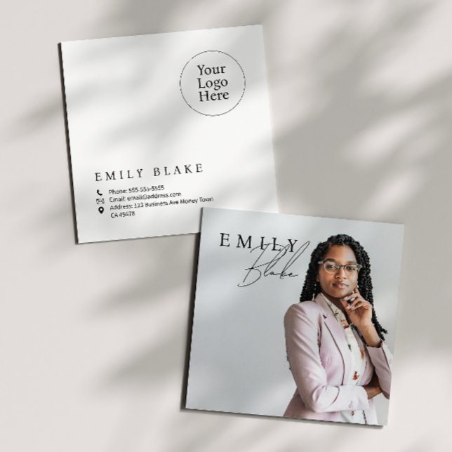 Simple Modern Square Photo Business Card (Creator Uploaded)
