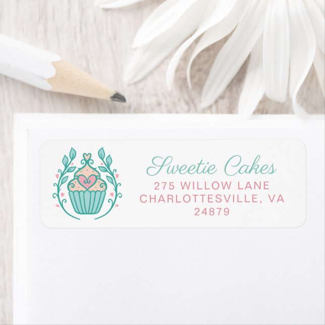 Simple & Modern Style Bakery Cupcake & Wreath Logo (Insitu)