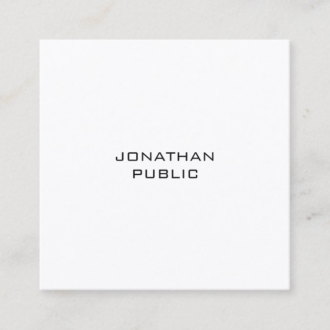 Simple Modern Stylish Design Professional Template Square Business Card (Front)