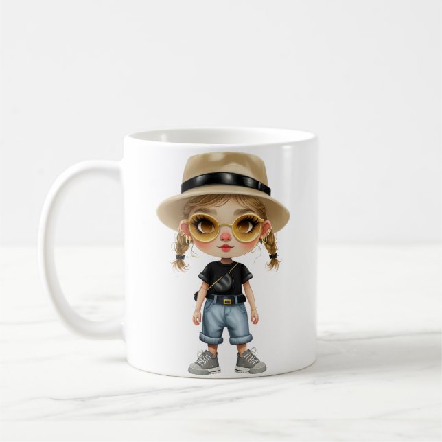 Simple Modern : Stylish Girl Coffee Mug (Left)