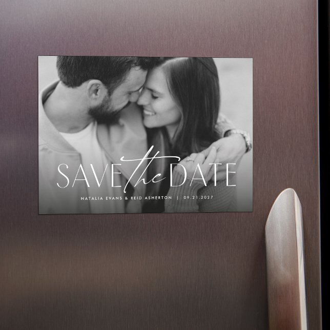 Simple modern stylish photo save the date magnetic invitation (Creator Uploaded)