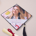 Simple Modern Stylish Pink Lavender Photo Graduation Cap Topper<br><div class="desc">Elegantly minimalistic pink and purple graduation cap topper. This colour palette speaks to your scholarly achievements, intellect, passion and regality. We bring you a clean typography combined with a chic photo style. A perfect cap topper for university or college grads. This simple, modern, and stylish cap topper is fully customizable...</div>