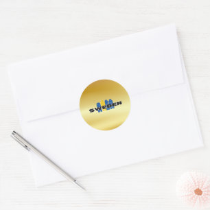 Simple Modern Sweden Swedish country Flag Souvenir Classic Round Sticker