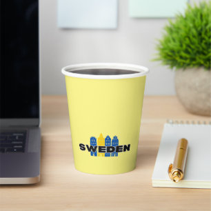 Simple Modern Sweden Swedish country Flag Souvenir Paper Cups