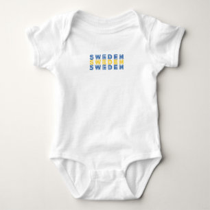 Simple Modern Sweden Swedish Flag Country Souvenir Baby Bodysuit