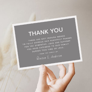 Simple Modern Sympathy Appreciation Thank You Card