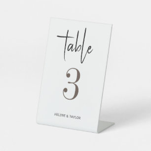 Simple Modern Table Number Pedestal Sign