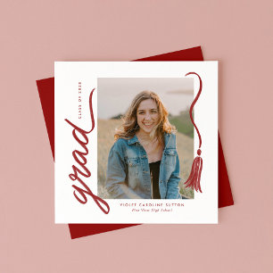 Simple Modern Tassel Graduation Announcement