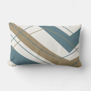 Simple Modern Teal Gold Lumbar Pillow
