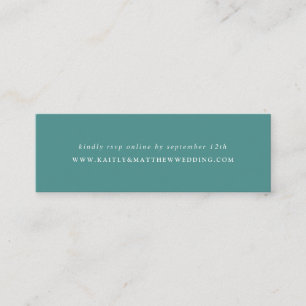 Simple Modern Teal Green Wedding Website Mini Business Card