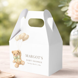 Simple Modern Teddy Bear Theme Baby Shower Favour Favor Box