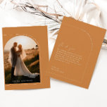 Simple Modern Terracotta Arch Photo Thank You Card<br><div class="desc">Designed to coordinate with for the «Arches Minimalist» Wedding Invitation Collection. To change details,  click «Details». To move the text or change the size,  font,  or colour,  click «Edit using Design Tool». View the collection link on this page to see all of the matching items in this beautiful design.</div>