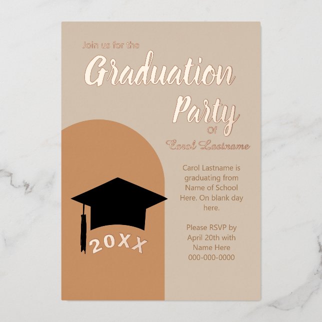 Simple Modern Terracotta Graduation Party Arch (Front)