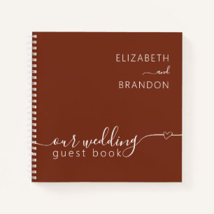 Simple Modern Terracotta Wedding Guest Book