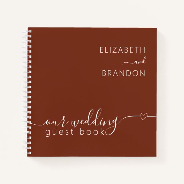 Simple Modern Terracotta Wedding Guest Book (Front)