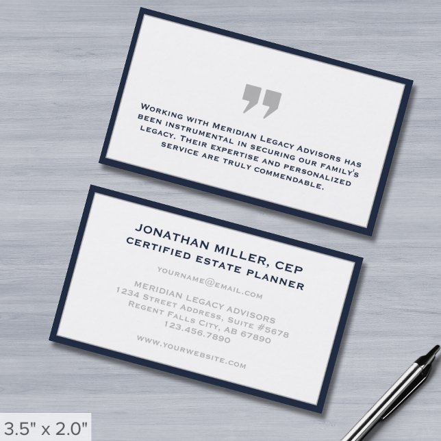 Simple Modern Testimonial Business Card (Creator Uploaded)