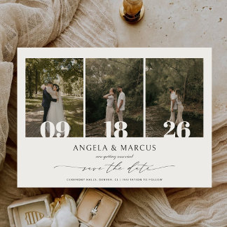 Simple Modern Text and Photo Horizontal | Wedding Save The Date