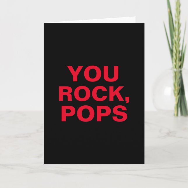 Simple Modern Text Funny You Rock Pops Card (Front)