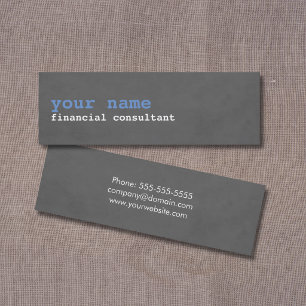 Simple Modern Texture Grey Consultant Mini Business Card