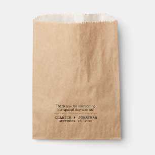 Simple Modern Thank You Personalized Wedding Treat Favour Bag